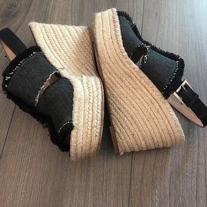 Barney’s denim wedges